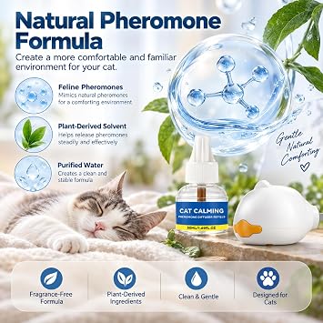 Paw Care Cat Calming Diffuser with Advanced Pheromone Technology, 2 Diffusers + 4 Refills, 48mL Each, Plug-In Cat Pheromone Diffuser for Everyday Calming Support, Multi-Cat Homes & Routine Changes