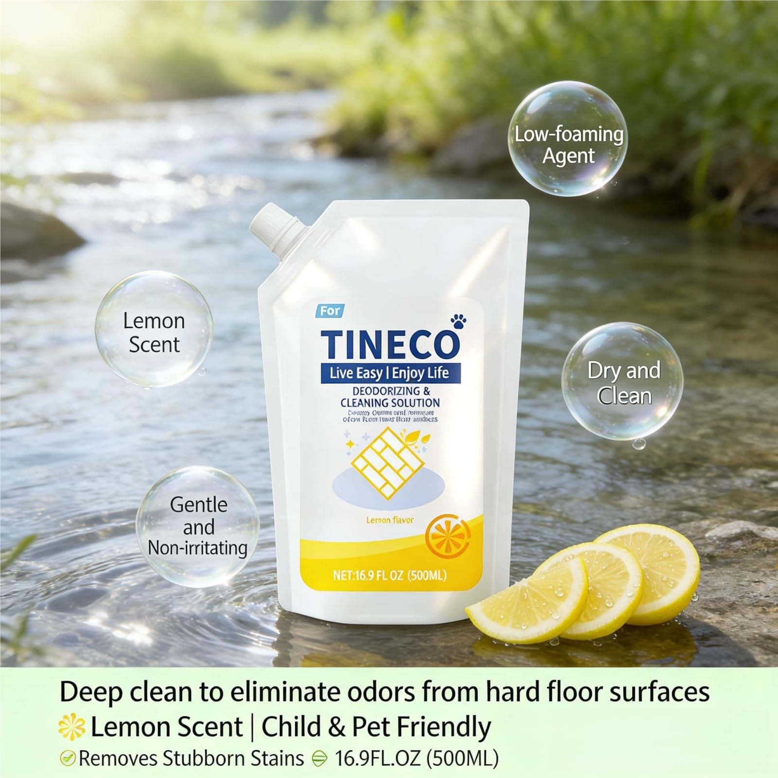 Líquido Limpiador de Suelos, 6 Paquete, 500ml Aroma Limón, Limpieza Profunda Eliminación de Olores, Compatible con Tineco FLOOR ONE S3/S5/S6/S7/S9 Aspiradora en Seco y Húmedo
