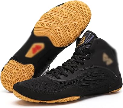 Boxing Shoes For Men High-top Cross-Training Shoes Indoor Gym Sports Comprehensive Training Shoes For Wrestling, Mma, Martial Arts, Powerlifting And Bodybuilding  Color Black , Size 11 Women/9.5