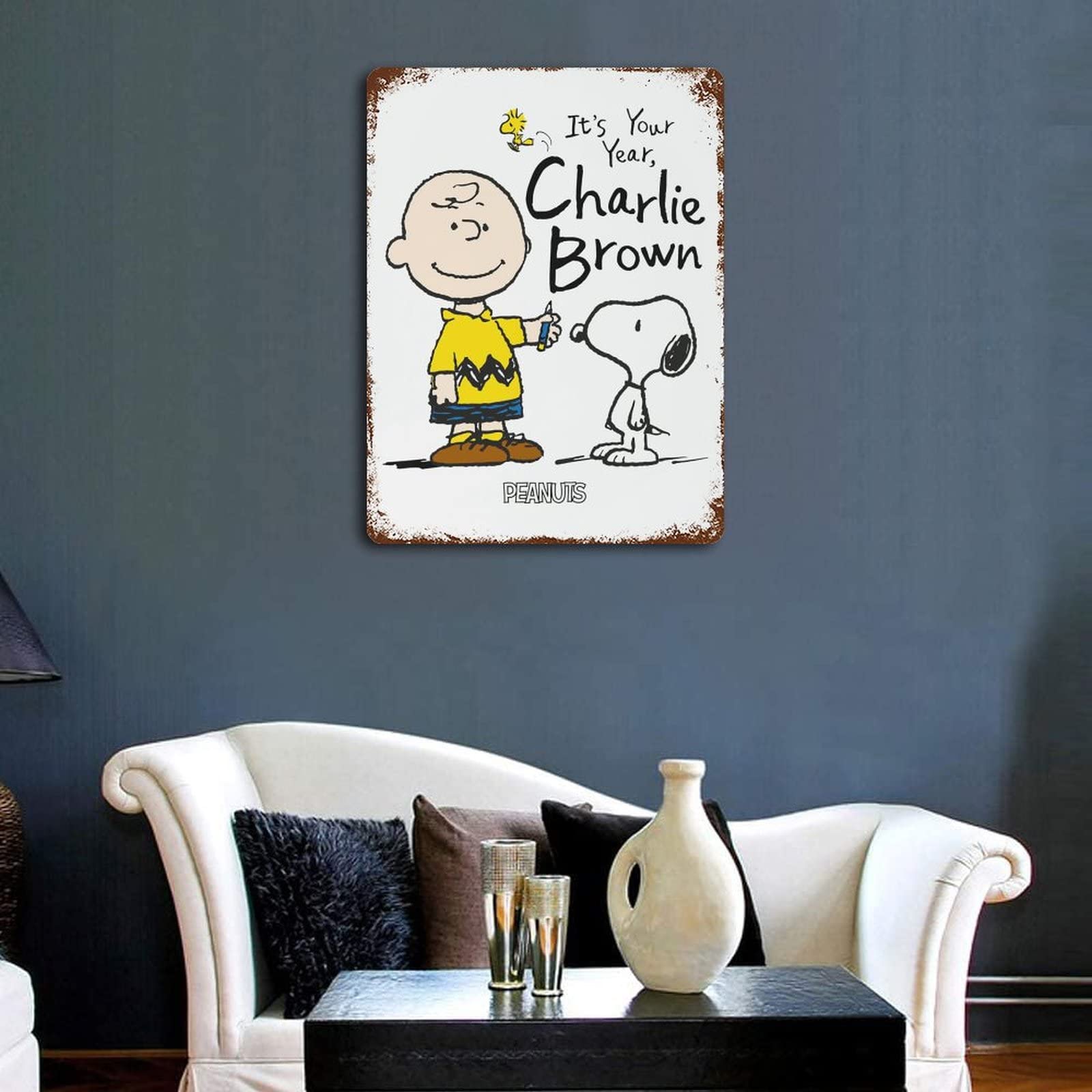 チャーリーブラウン　ブリキ看板 Amazon.co.jp: ブリキ看板 スヌーピー チャーリーブラウン 金属
