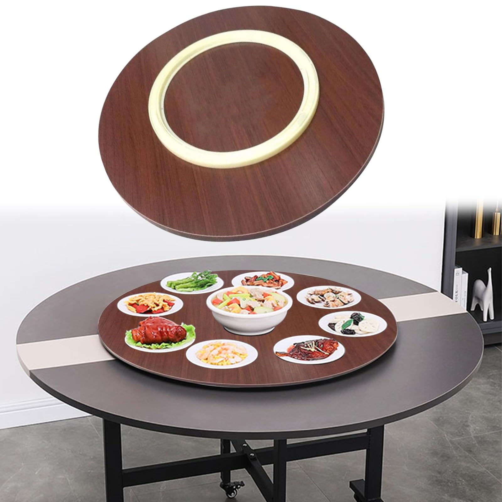 Amazon | 丸型 回転台、円卓用ターンテーブル、大型 木製ターン