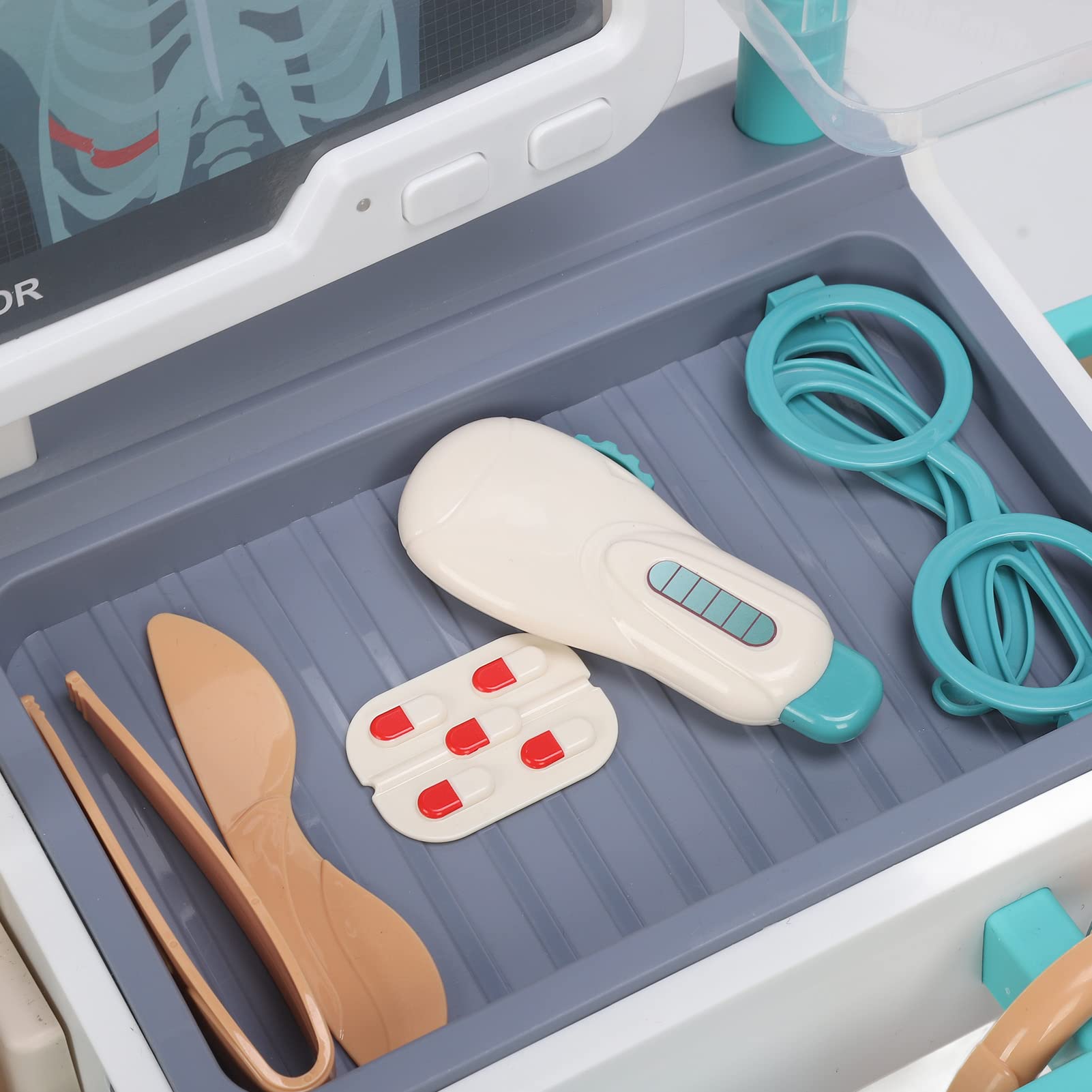 Gonetre Kit Médico para Niños Pequeños con Película de Rayos X y Carrito