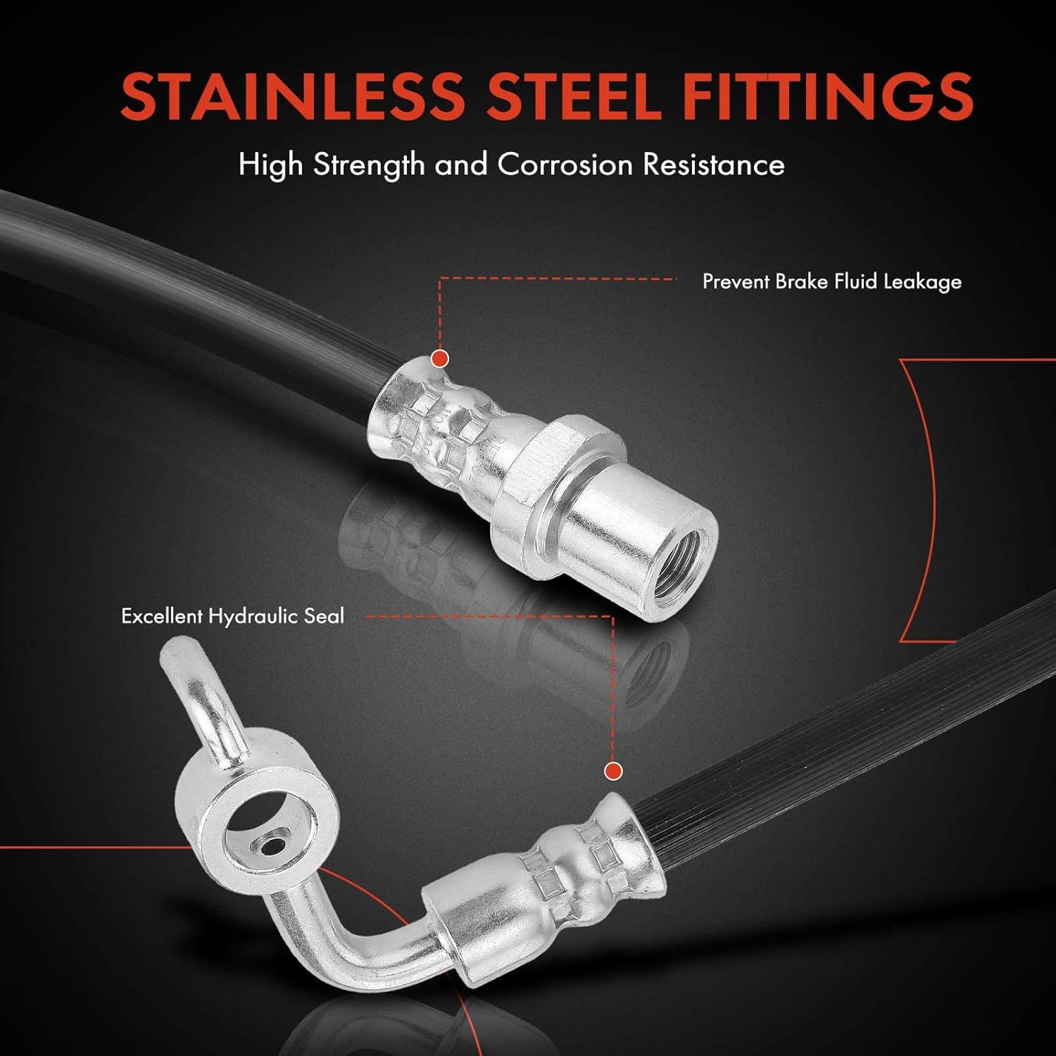 A-Premium Rear Passenger Brake Hydraulic Hose Compatible with Subaru Models - Outback 2010 2011 2012 2.5L 3.6L - Replace# 26541AJ081