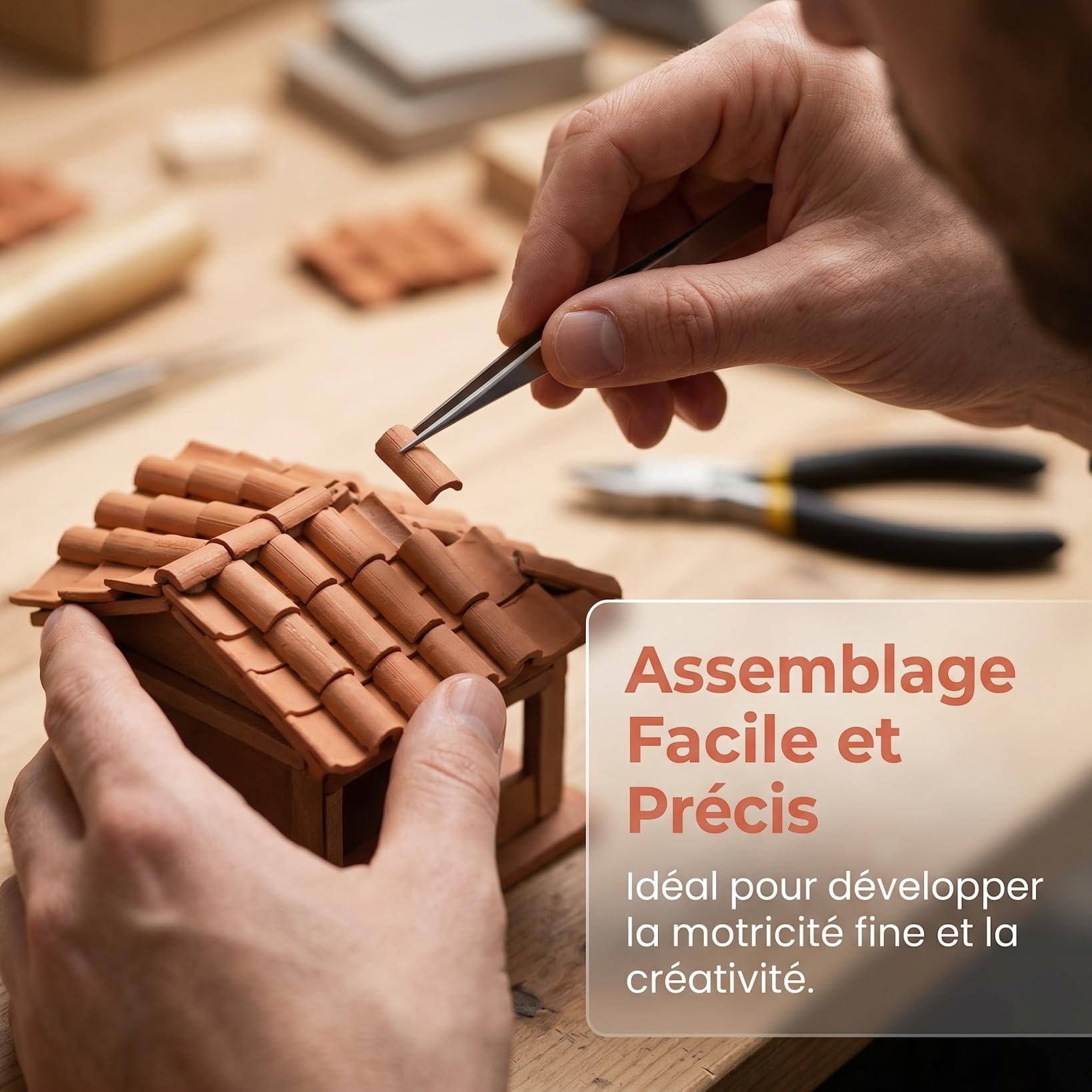 Gatuida Mini Tuiles de Toit en Argile pour Maquette 1:16, 120 Pièces, Décoration Réaliste pour Maison Poupée et Loisirs Créatifs Personnels