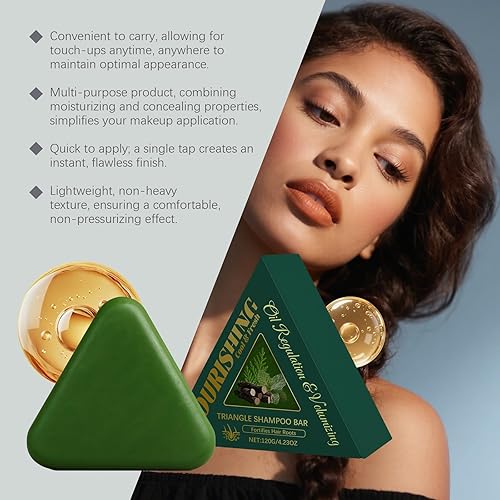 Miniatura 5 de Barra de champú triangular con extracto de hoja de Platycladus Orientalis, hoja de menta y glicerina, nutrición de raíces del cabello y limpieza del