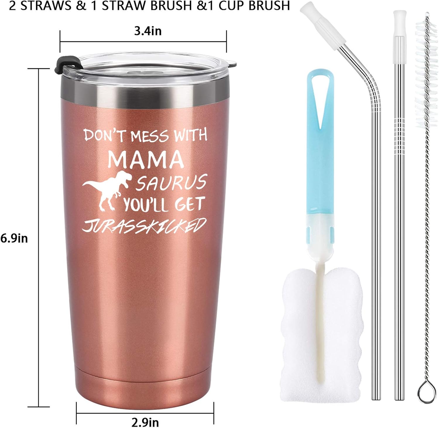 Tесh Dеаlѕ 🔥 Gingprous Gifts for Mom From Daughter Son, Christmas Mothers Day Birthday Gifts for Mom New Mom Pregnant Mom Wife Her, 20 Oz Stainless Steel Insulated Travel Tumbler with 2 Lids and Straws, Rose Gold Exсluѕіvе Sресіаl Gingprous Gifts for Mom From Daughter Son, Christmas Mothers Day Birthday Gifts for Mom New Mom Pregnant Mom Wife Her, 20 Oz Stainless Steel Insulated Travel Tumbler with 2 Lids and Straws, Rose Gold
