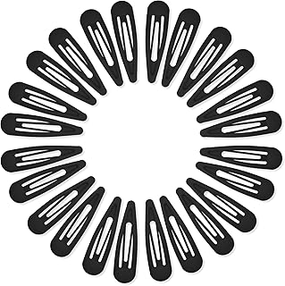سي بي توتس 24 قطعة من مشابك الشعر المعدنية 2.36 انش للنساء، مشابك شعر على شكل قطرة ماء للشعر الكثيف والرقيق والناعم، اسود