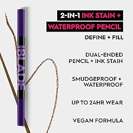 Urban Decay Brow Blade 2-in-1 Eyebrow Pen & Waterproof Pencil - Smudge-proof, Transfer-resistant, Up to 24HR Wear, Ink Stain & Creamy Brow Pencil - Brunette Betty (warm brown)