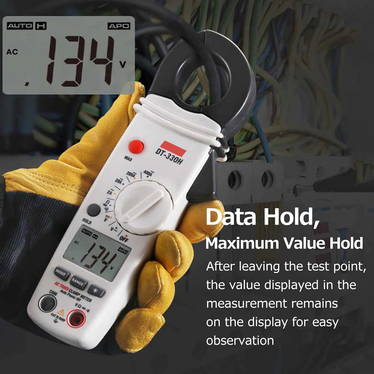 DT-330H 400A True RMS Digital CEM Current Clamp Meter Multimeter 2000 Counts AC/DC Voltage AC Current Resistance with Backlight(DT-330H)