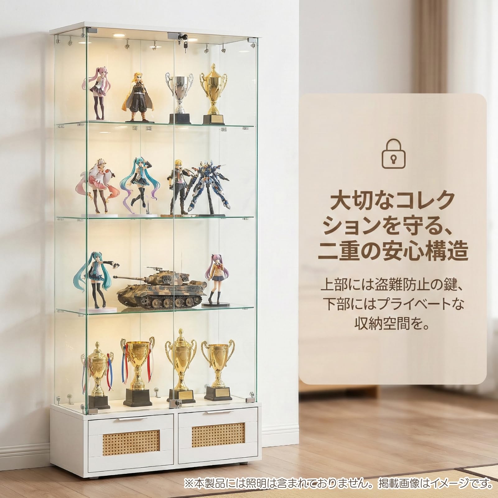 Amazon.co.jp: SOFTSEA 全面ガラスディスプレイキャビネット 大型