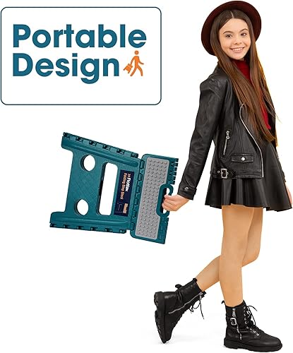 Miniatura 85 de Flottian Taburete plegable de 18 pulgadas para adultos y niños con capacidad para hasta 300 libras, taburetes plegables antideslizantes con asa,