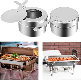 2 Pcs Chafing Dishes Fuel Holders, Stainless Steel Chafing Fuel Holder, Burners for Food Warmer with Safety Cover for Parties Buffet