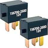 156700-2680 Relay 12V 4-Pin (2-Pack) Automotive Relay Compatible with Multiple Vehicle Systems, for Electrical Control Applications