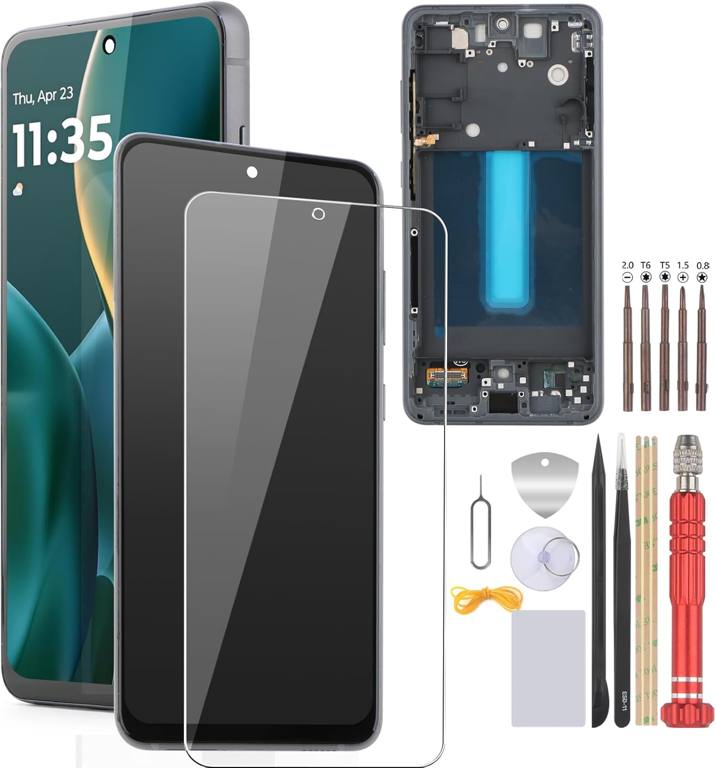 Incell for Samsung Galaxy S21 FE 5G Screen Replacement for Samsung Galaxy S21 FE 5G 6.4" SM-G990U SM-G990B SM-G990W SM-G990E LCD Display Touch Screen Assembly with Repair Tools (with Frame)