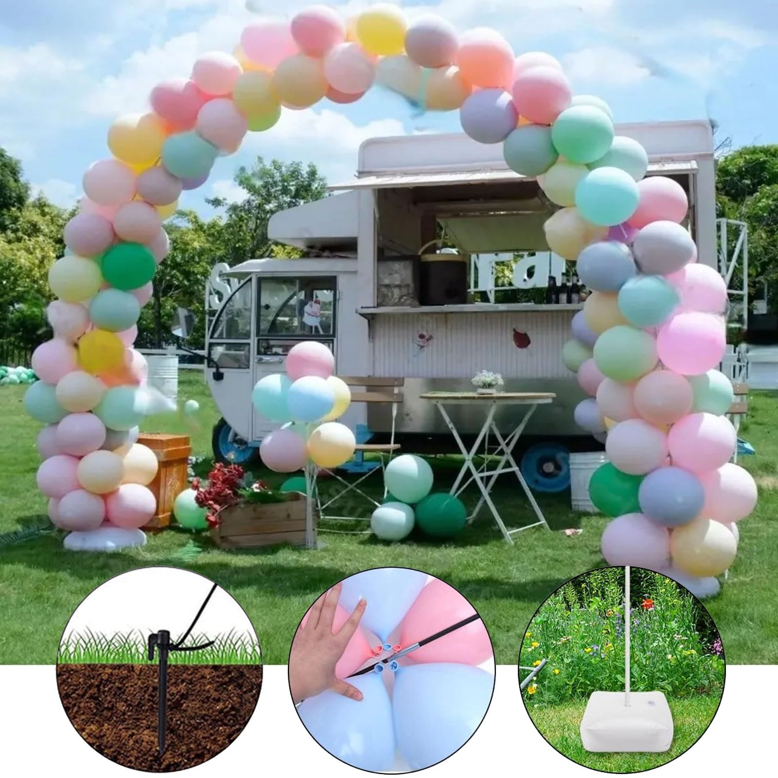 Kit Arco Palloncini CACUINA 2.5m E 1.5m - Supporto Per Decorazioni Matrimoni E Feste Con Base