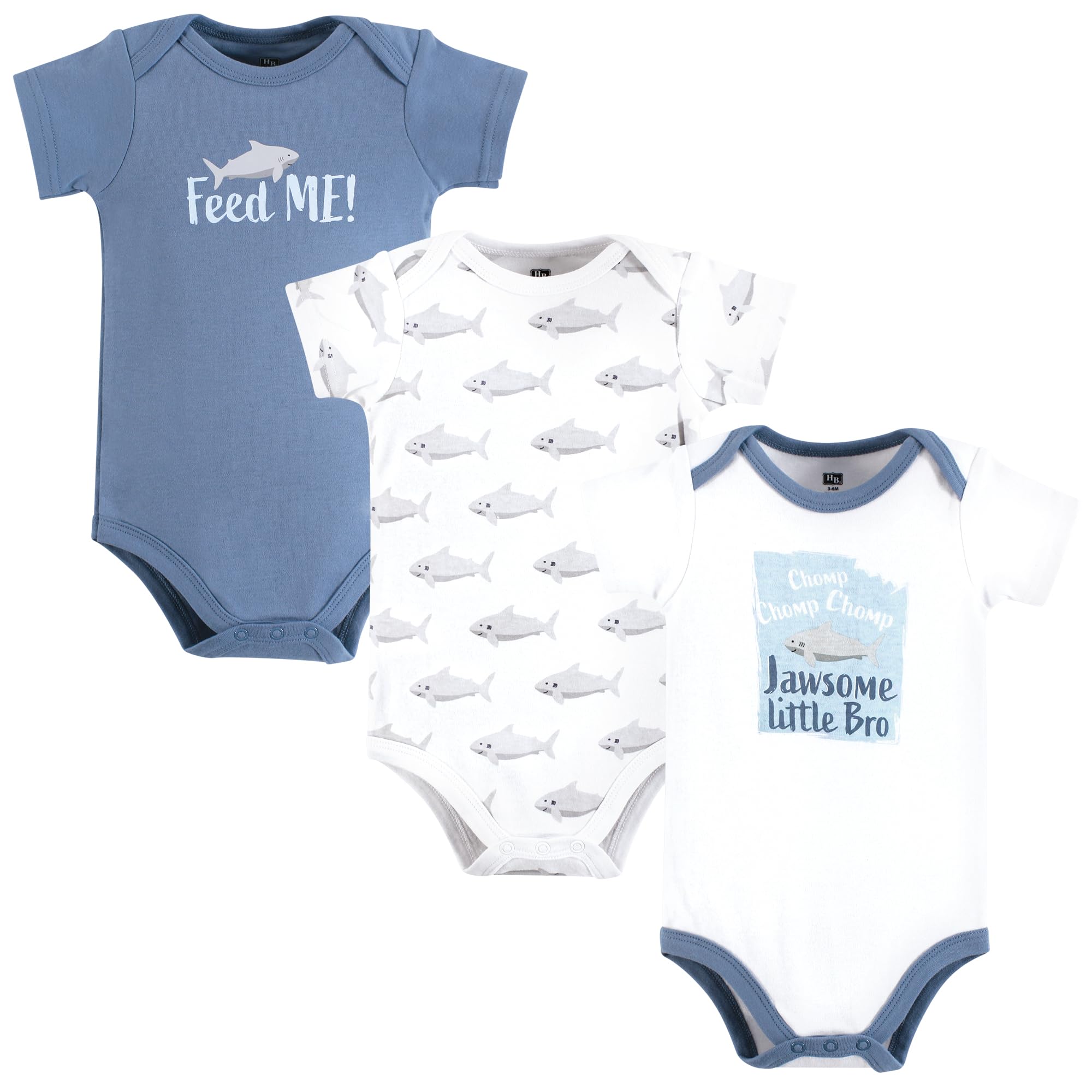 Hudson Baby Infant Boy Cotton Bodysuits Jawsome Little Bro 18-24 Months