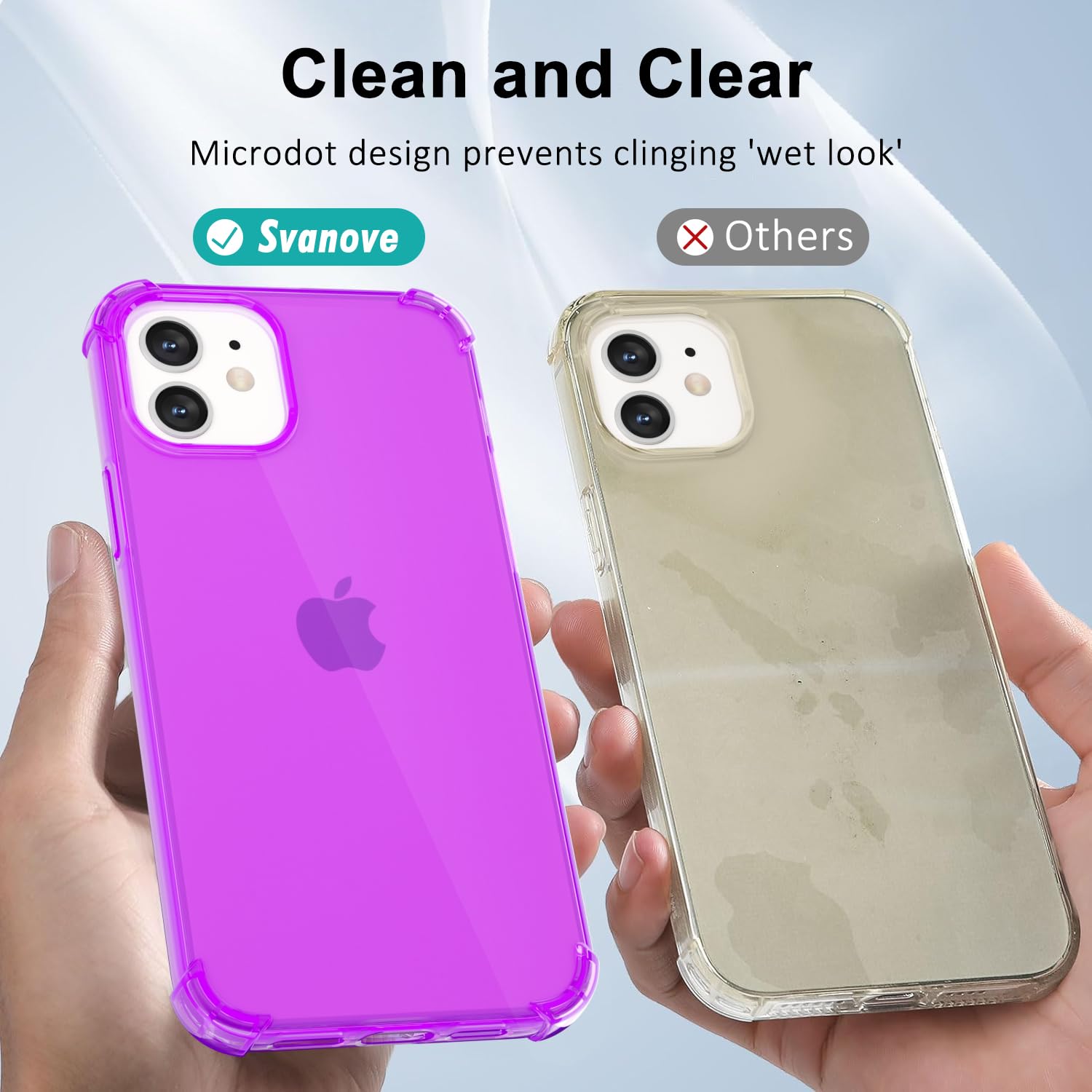 Durchsichtige IPhone 14 Plus Hülle – Transparent, Stoßfest, TPU, Mit Kameraschutz, In Neon Lila