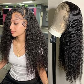 Deep Wave Human Hair Wig - Lace Front, 180% Density, Curly, Wet & Wavy, 13x4 HD Lace Frontal, 18 Inch Glueless, Pre Plucked