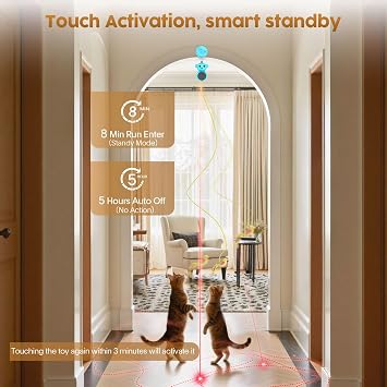 2-in-1 Interactive Laser Pointer Cat Toy & Flying Bird Wand for Indoor Cats