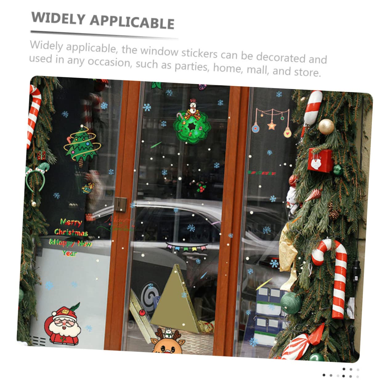 HOMSFOU 30stücke Weihnachtliche Wandsticker Selbstklebende Fensterbilder Für Türen Und Wände Dekoration Für Weihnachten Und Neujahr Einfache Anwendung Wiederverwendbar