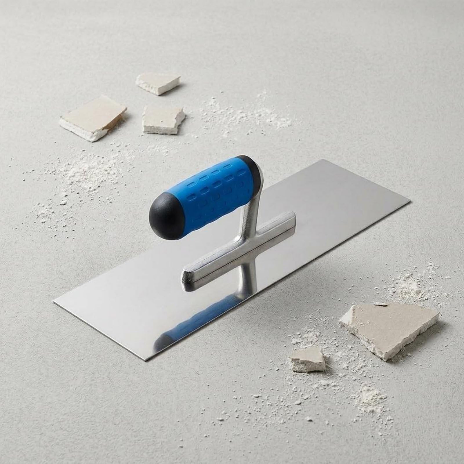 Paleta de Enlucido Yeso Cuchara Llanas Herramienta con Mango Ergonómico de Goma y Superficie Texturizada en Aluminio Anticorrosión Adecuada para del Hogar Profesionales Paredes y Techos