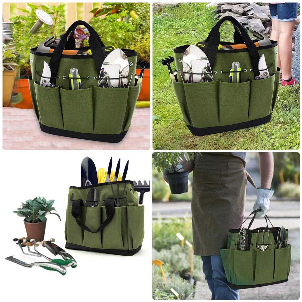 Bolsa de Herramientas Jardinería, Jardín Organizador Bolsa Femeninas de Alta Resistencia Interiores Al Aire Libre Juego de Herramientas de Jardinería de Mano para Almacenar Herramie