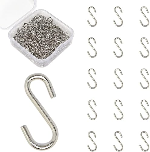 Millennial Essentials Mini ganchos en forma de S, 200 ganchos para colgar para manualidades, joyas colgantes, llavero, etiquetas, señuelo de pesca,