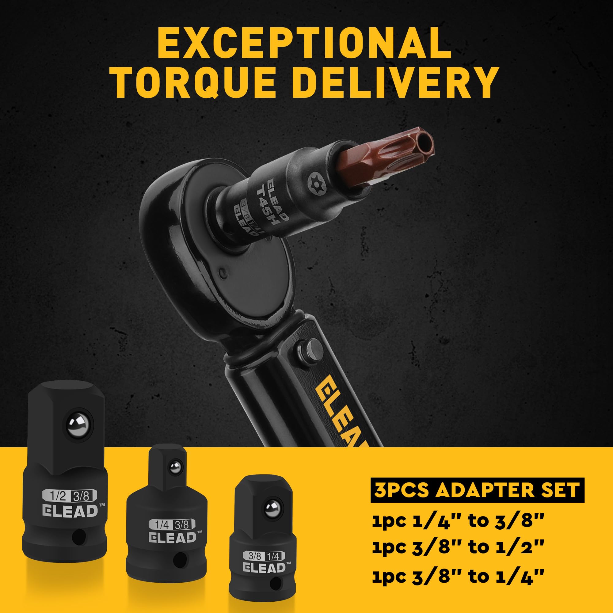 Juego de llaves de vaso Torx de 16 piezas, acero S2 de alta calidad, estilo europeo T8-T60 con adaptadores de enchufe, juego de llaves de estrella de 1/10.2 cm, 3/20.3 cm y 1/5.1 cm | Herramientas