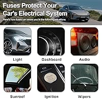 Vista 5 de Baomain Paquete de 25 fusibles de cuchilla ATC/ATO 2A 32V de acción rápida para coche camión gris
