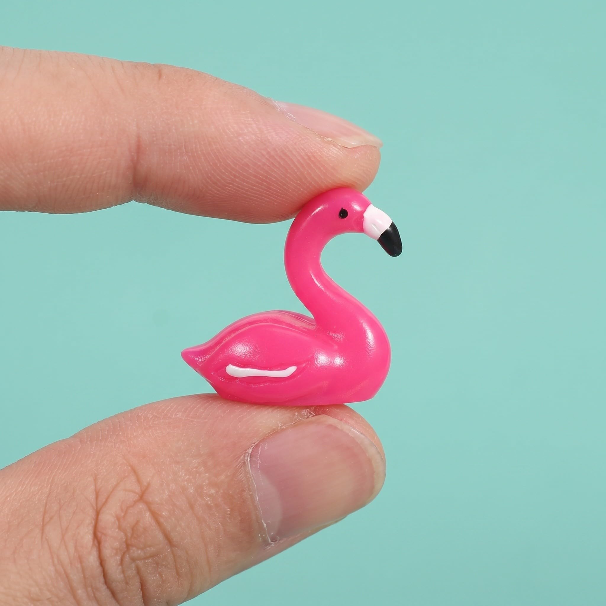 100 Piezas Figura de Flamenco Miniatura de Resina para Decoración Versátil y Toppers de Pasteles Adecuado para Escritorios y Estanterías