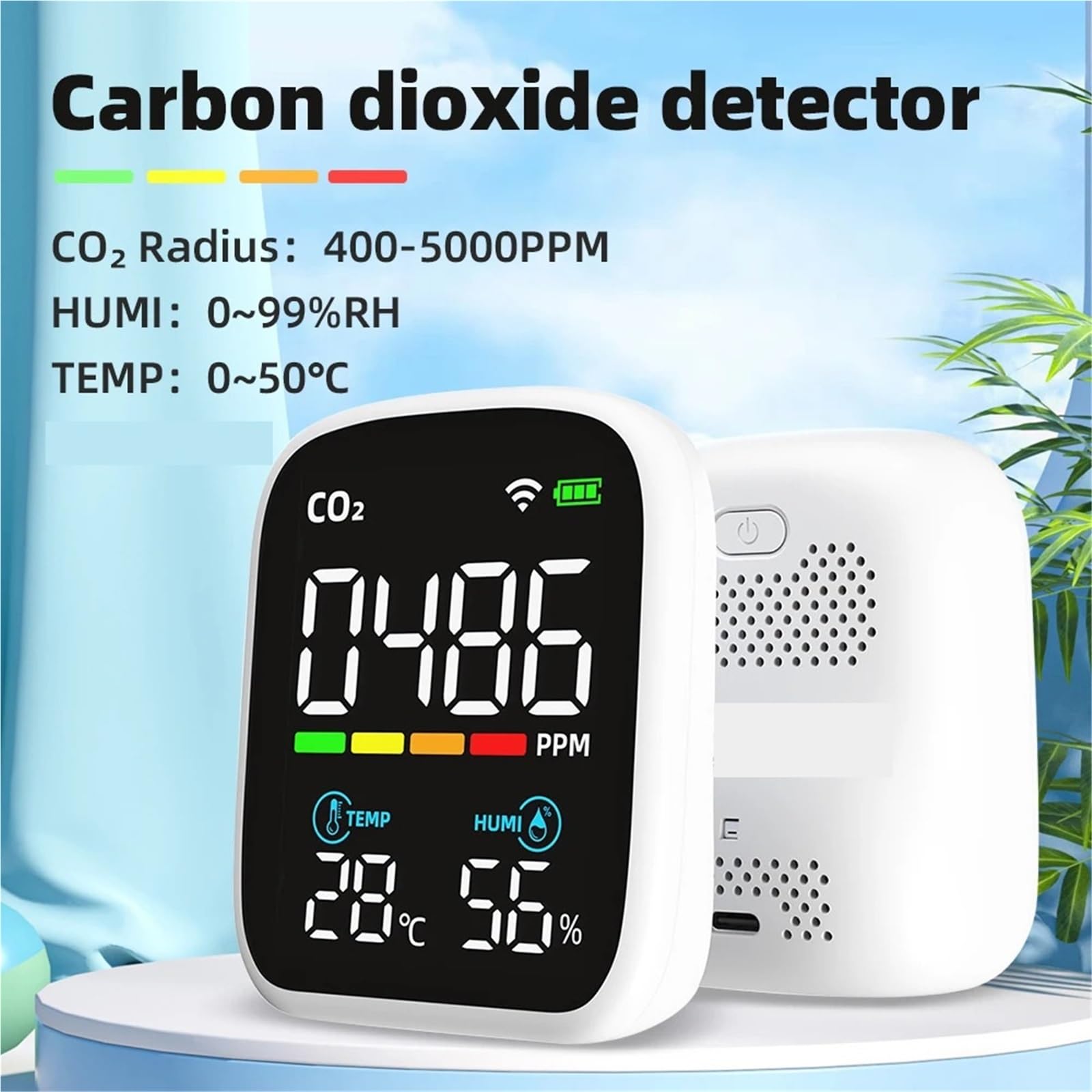 Compteurs de qualité de l'air, Testeur de qualité de l'air PM2.5 Analyseur de pollution atmosphérique CO2 Testeur de température et d'humidité(CO2)
