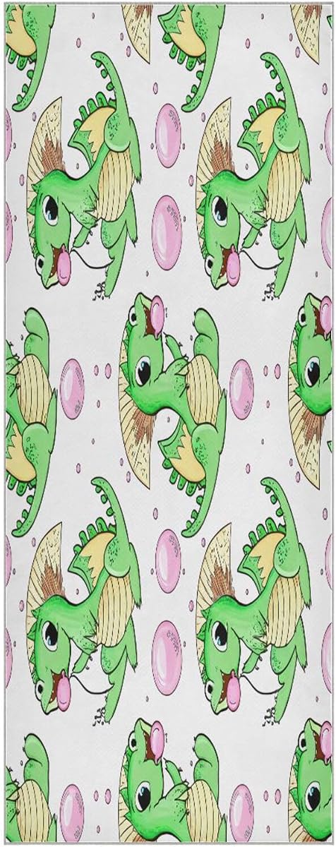 Dragon Non-Slip Yoga Towel with Silicone Dot, Soft Suede Yoga Mat Towel, Super Absorbent Hot Yoga Towel for Pilates, Exercise