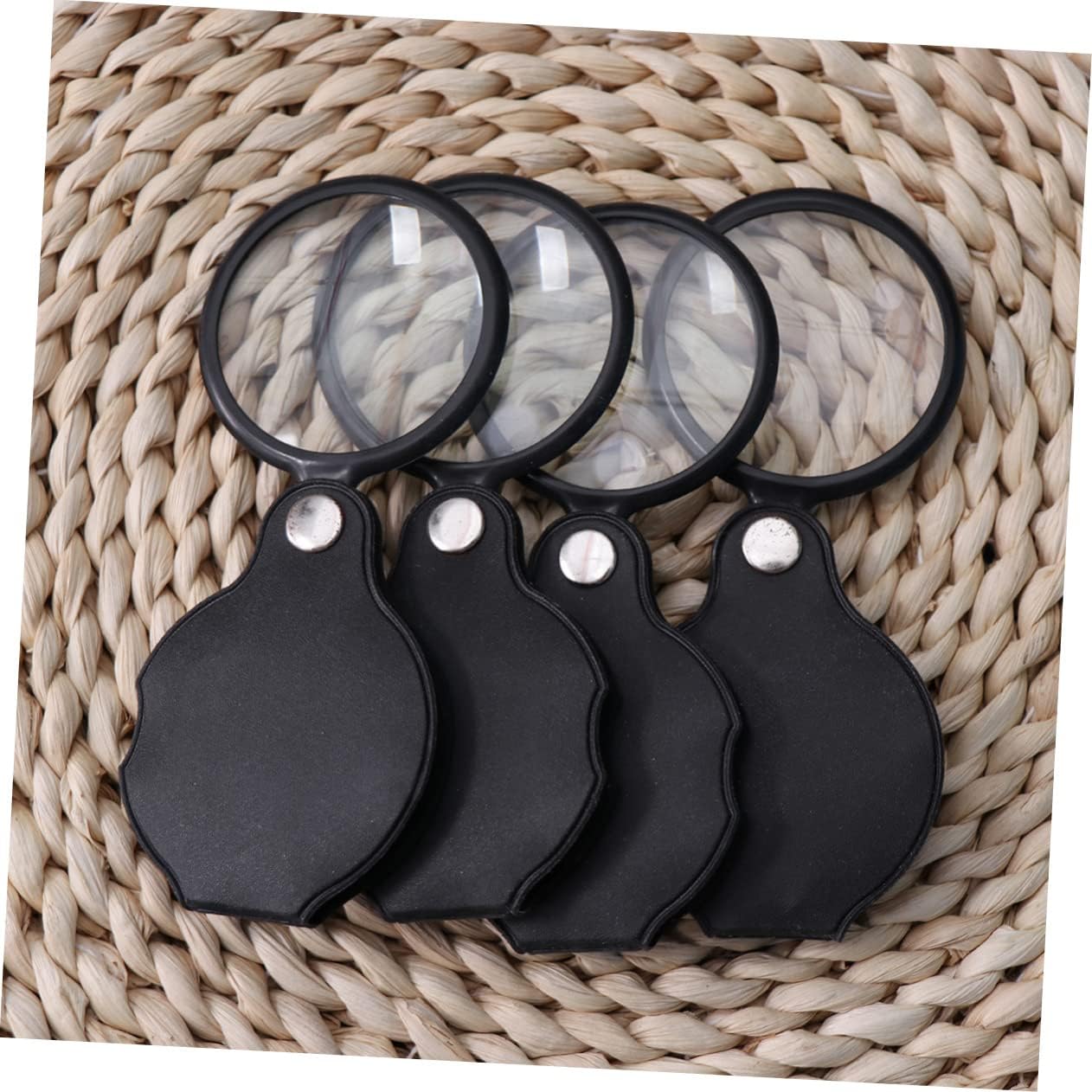 8pcs Portable Folding Magnifier Protective Pouch for Reading Inspection and Hobbies Lens Diameter for Jewelry Maps and Crafts