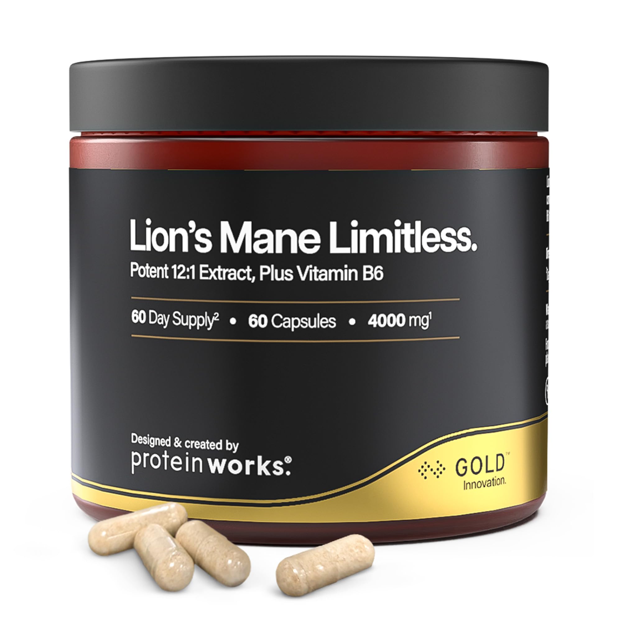 Protein Works | Lion's Mane Limitless - Gold, 60 Capsules