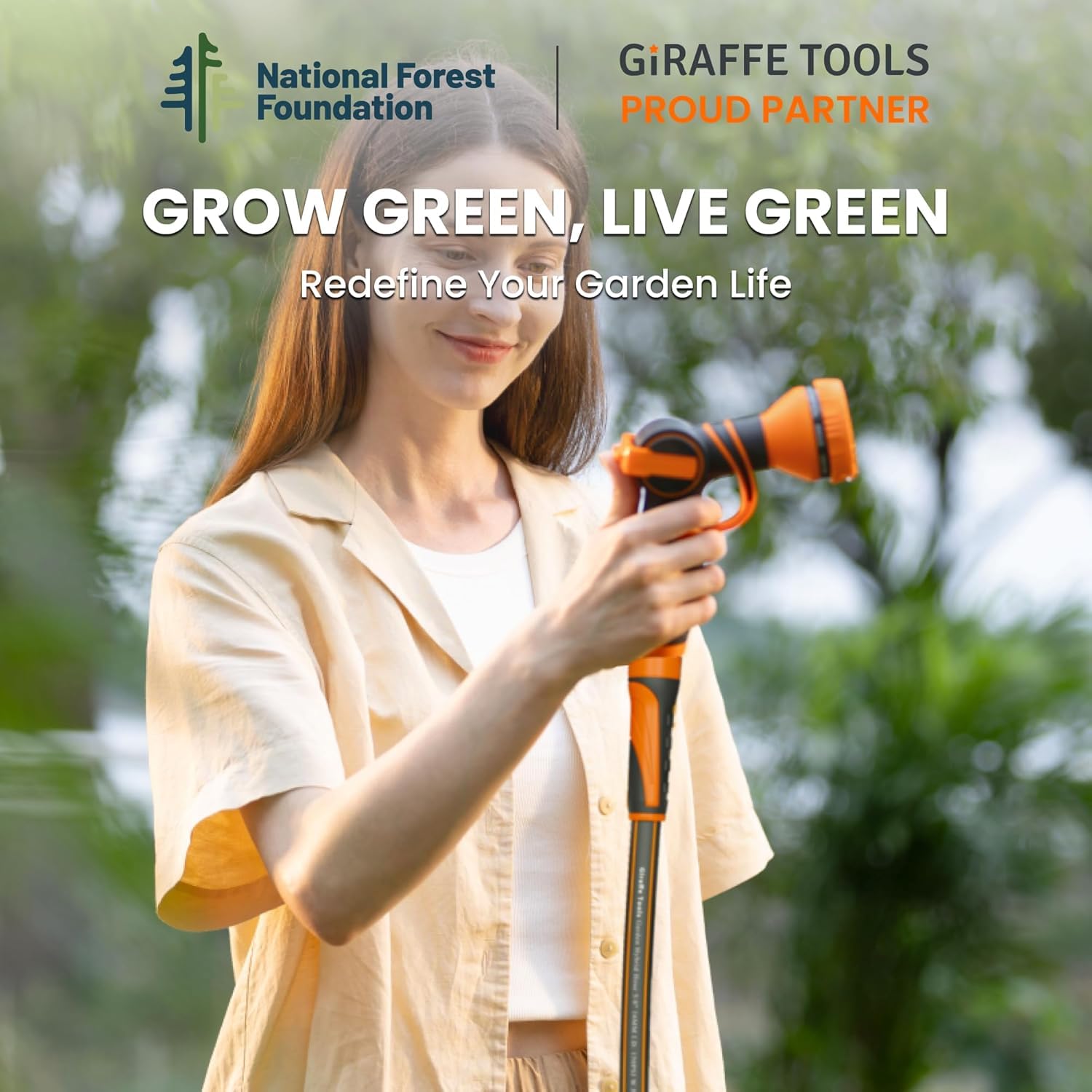 Giraffe Tools Garden Hose 5/8", Water Hose Heavy Duty, Flexible, Lightweight Hybrid Hose with Bend Protection, 2.5ft Male to Female Fittings, Burst 600 PSI, Short Leader Hose — view 7