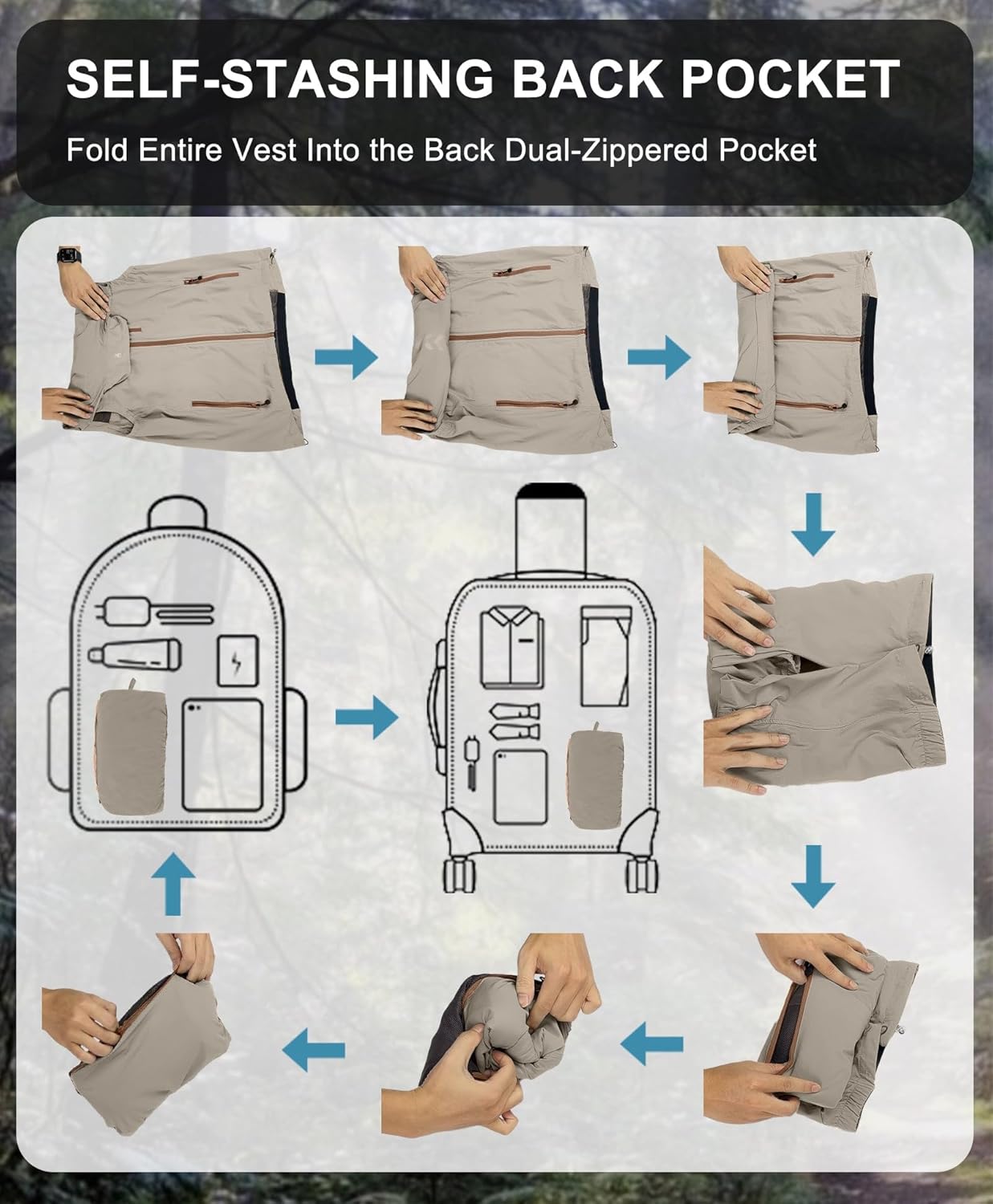 Little Donkey Andy Men's Lightweight Quick Dry Vest Packble Outerwear Sleeveless Windproof Jacket for Golfing Cycling Running - Image 6