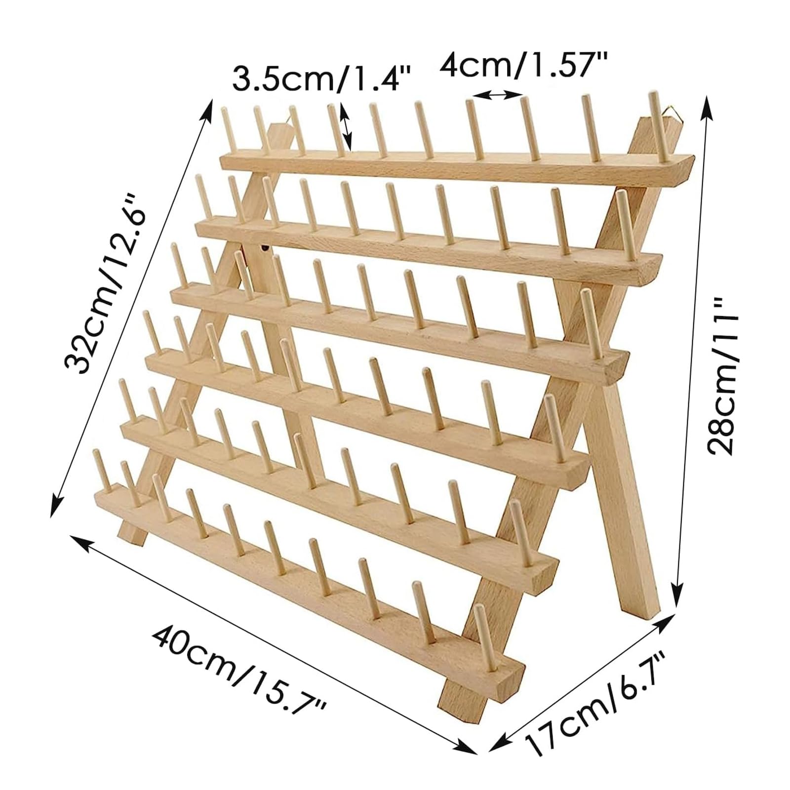Holz Garnrollenhalter 11 Spulen - Garnspinner Für Nähen, Stricken & Häkeln