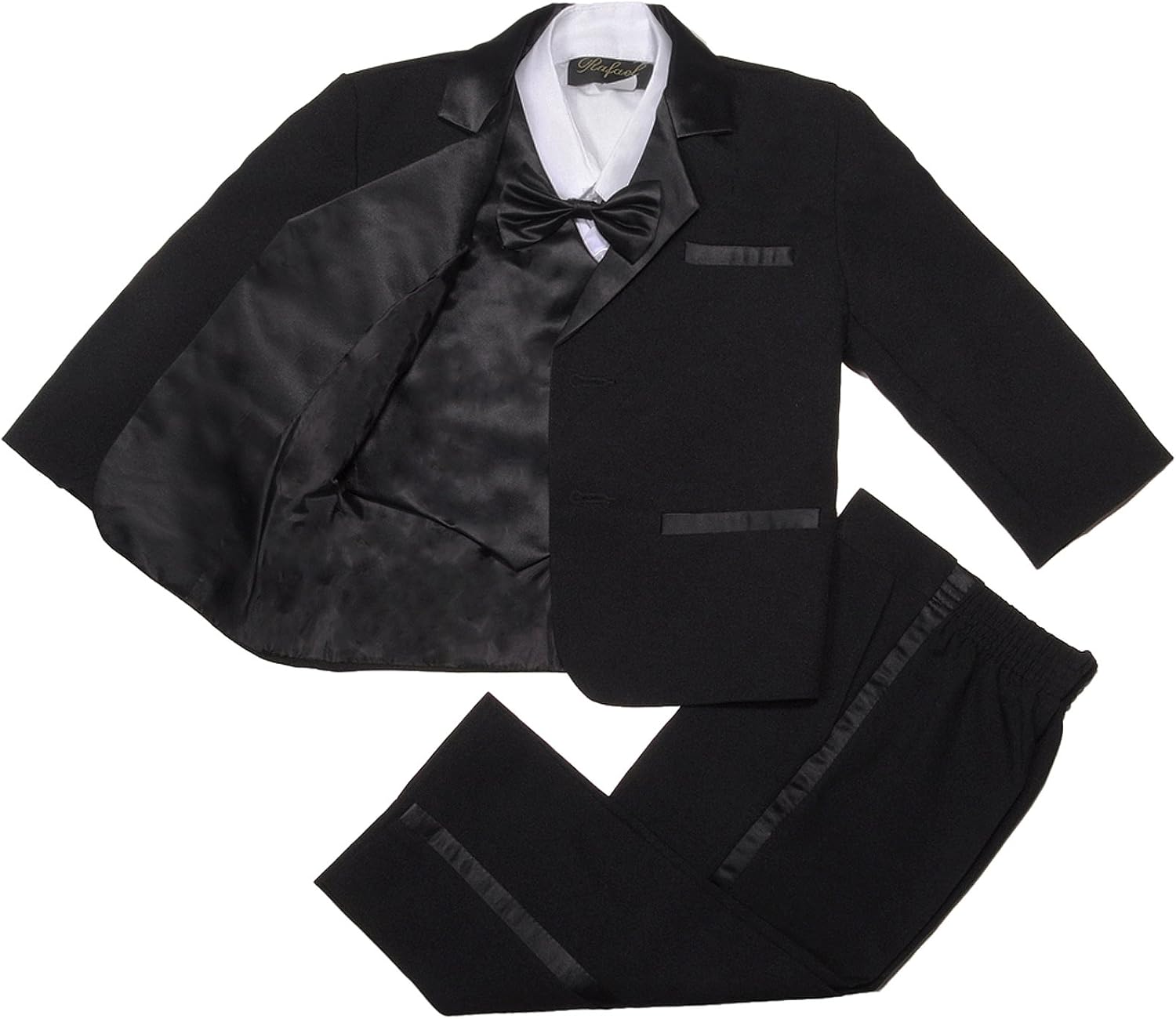 Modern Baby Boy Formal Tuxedo in Black