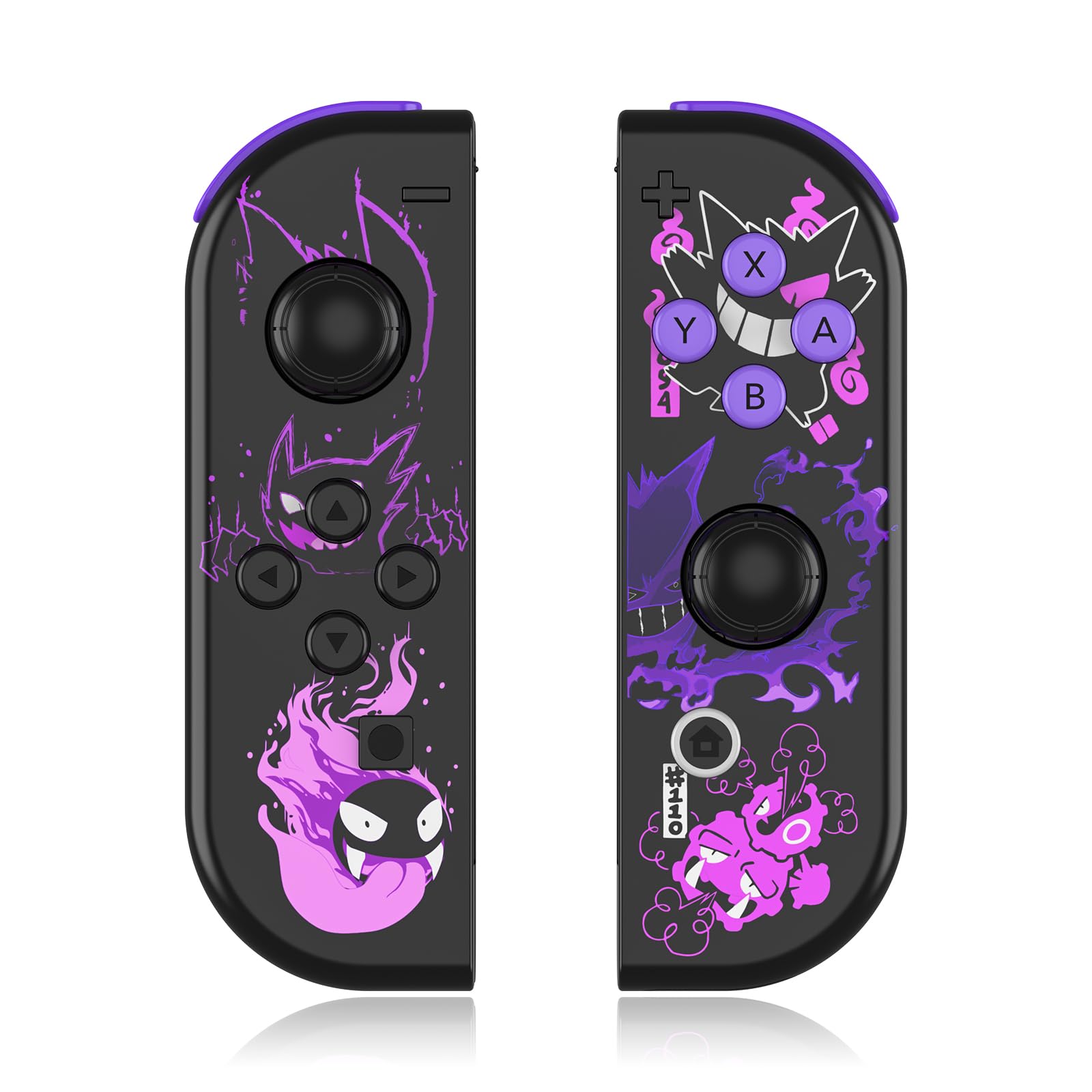 Mhwlhbx Générique Manette pour Swich, Remplacement Manette snas fil L/R Switch compatibles avec Switch/Lite/OLED, supportant le contrôle de mouvement/réveil/vibration double-Purple - 2