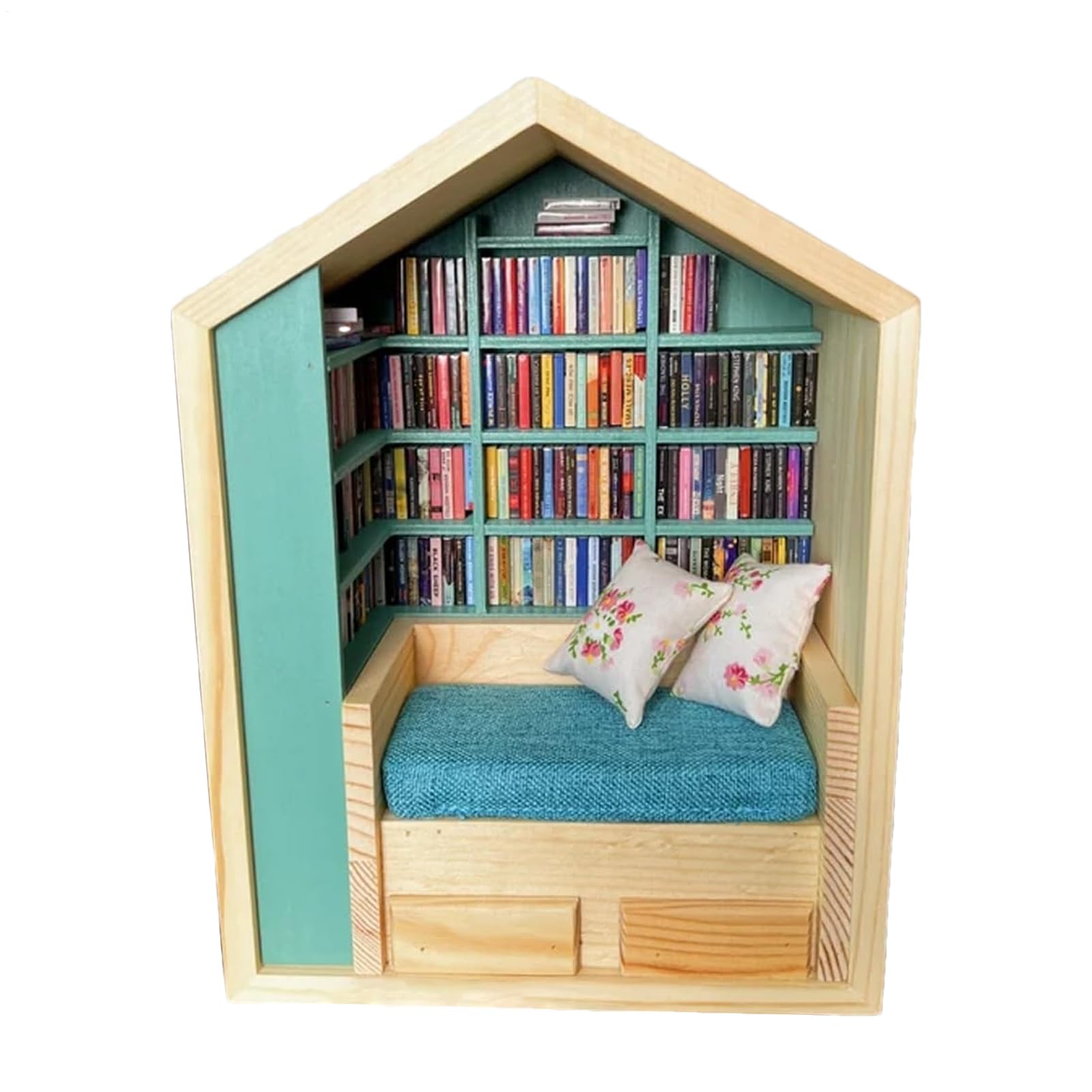 Bibliothèque miniature en bois anti-stress pour déconnecter des écrans et se détendre
