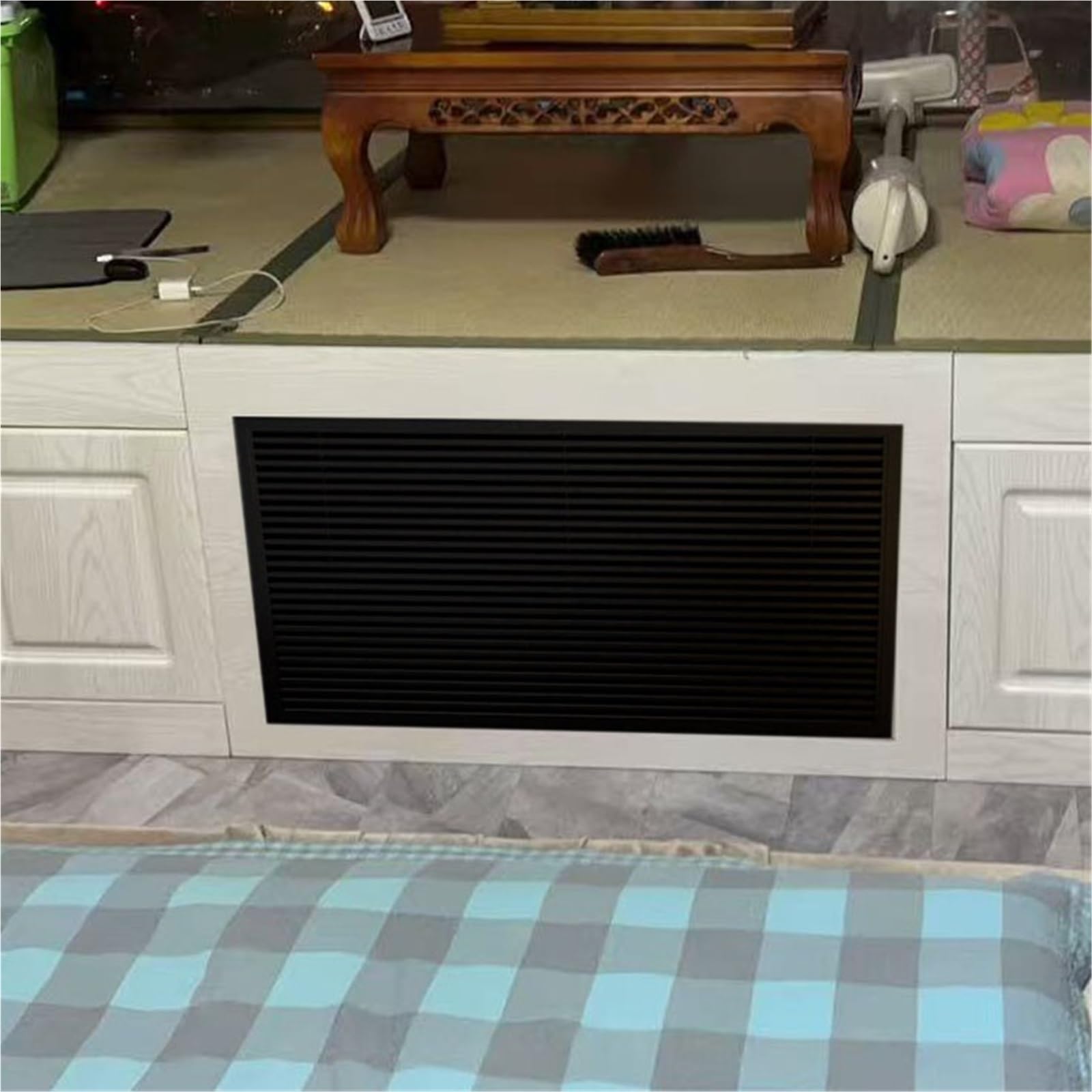 Lsmdpt One Color Louvre Ventilation Access Panel, Return Air Grille Cover For Hotel/Commercial/School/Office Building/Shopping Mall, Black Return Air Grille For Duct Opening(L - W 70 X 60 Cm)