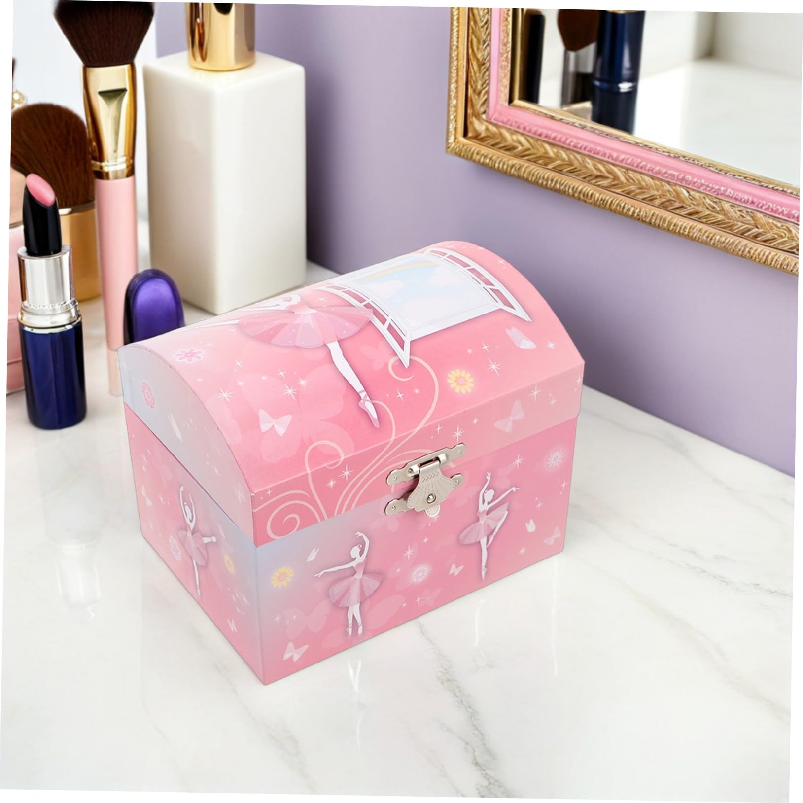 MAGICLULU Caja de Música de Ballet Joyera para Niñas Organizador de Joyas Musical con Bailarina Espejo Obsequio de Cumpleaños Infantil