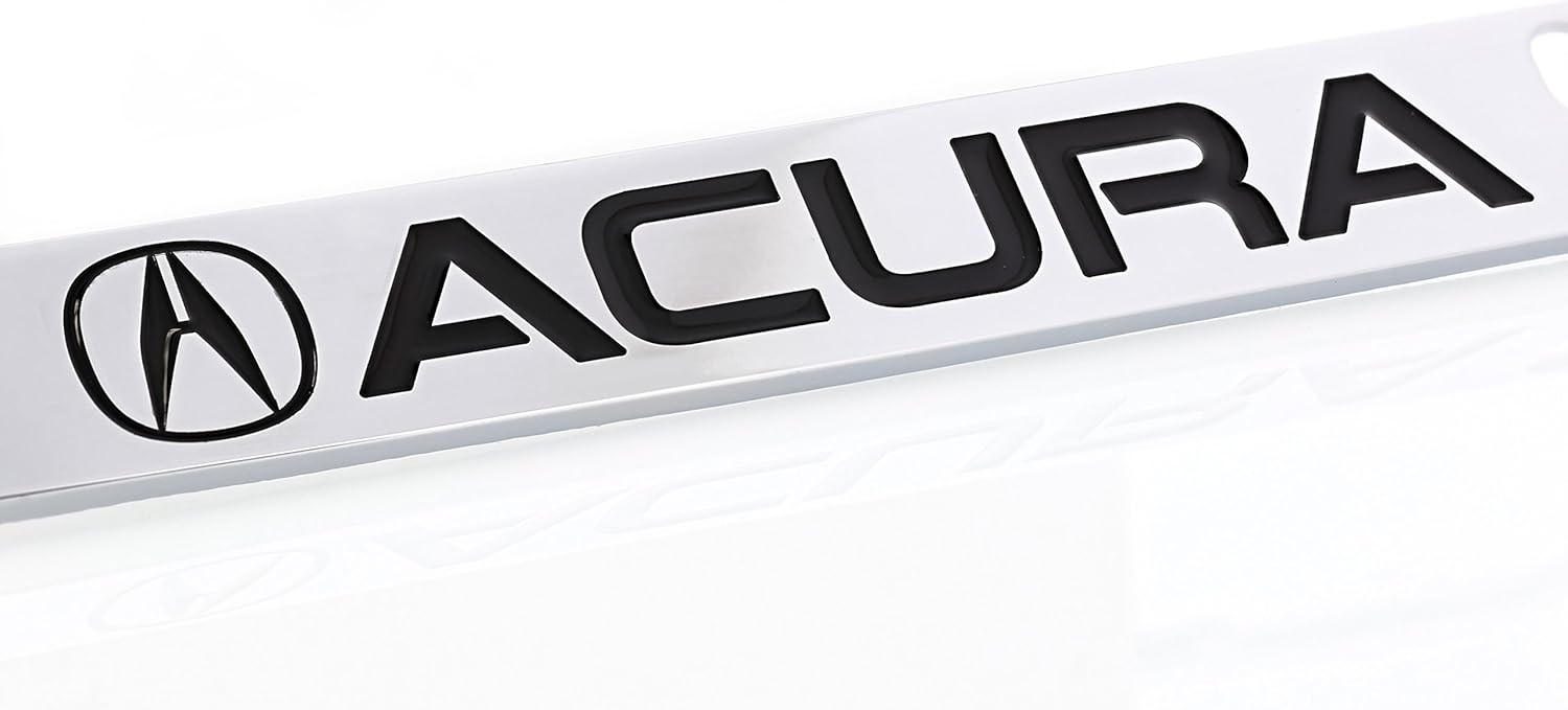 Acura (2013 Logo Bottom Engraved Chrome Plated Coated Metal License Plate Frame Holder