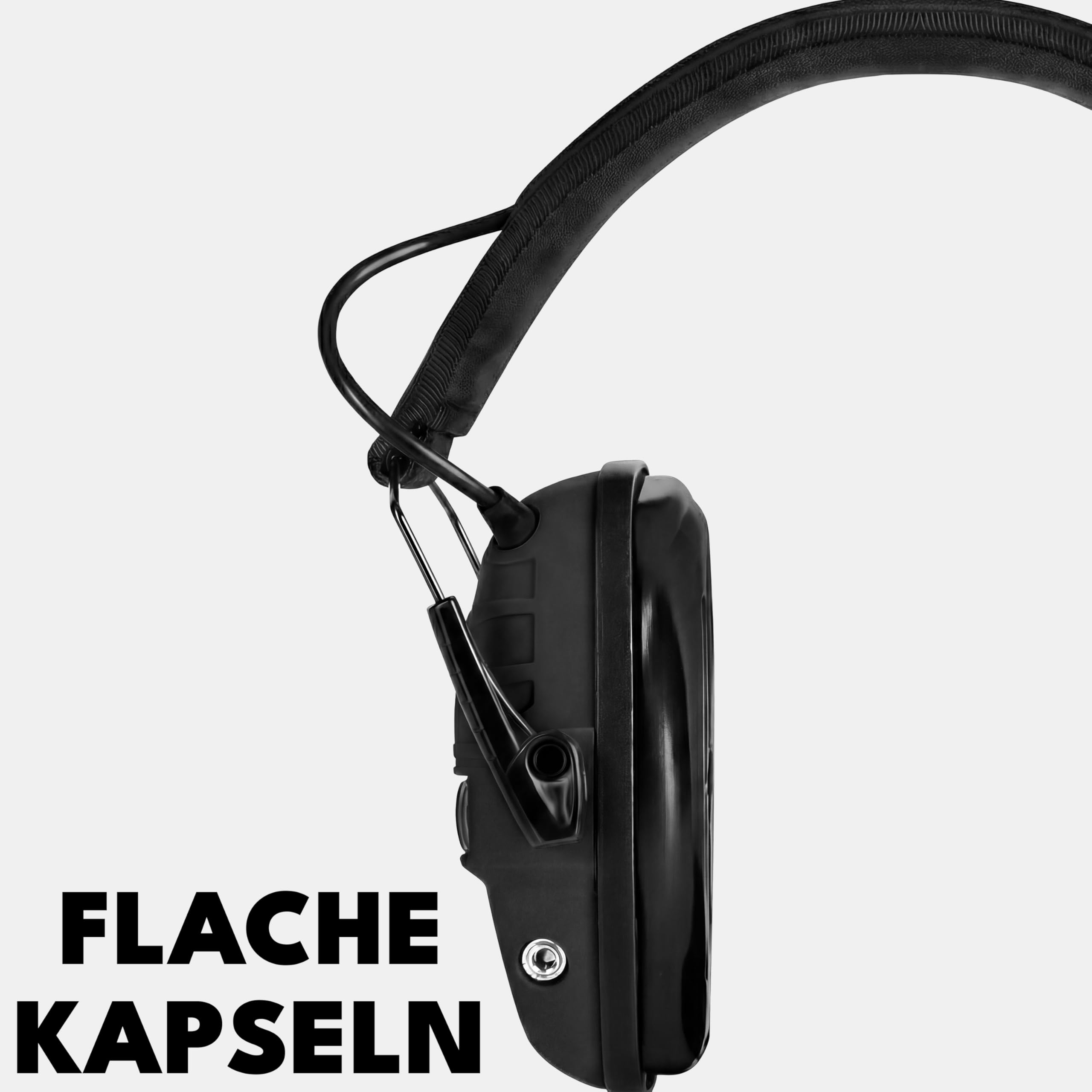 ACE Alpha Capsule Protección auditiva - Protectores de oído activos para trabajo/caza/tiro - EN 352 - Negro