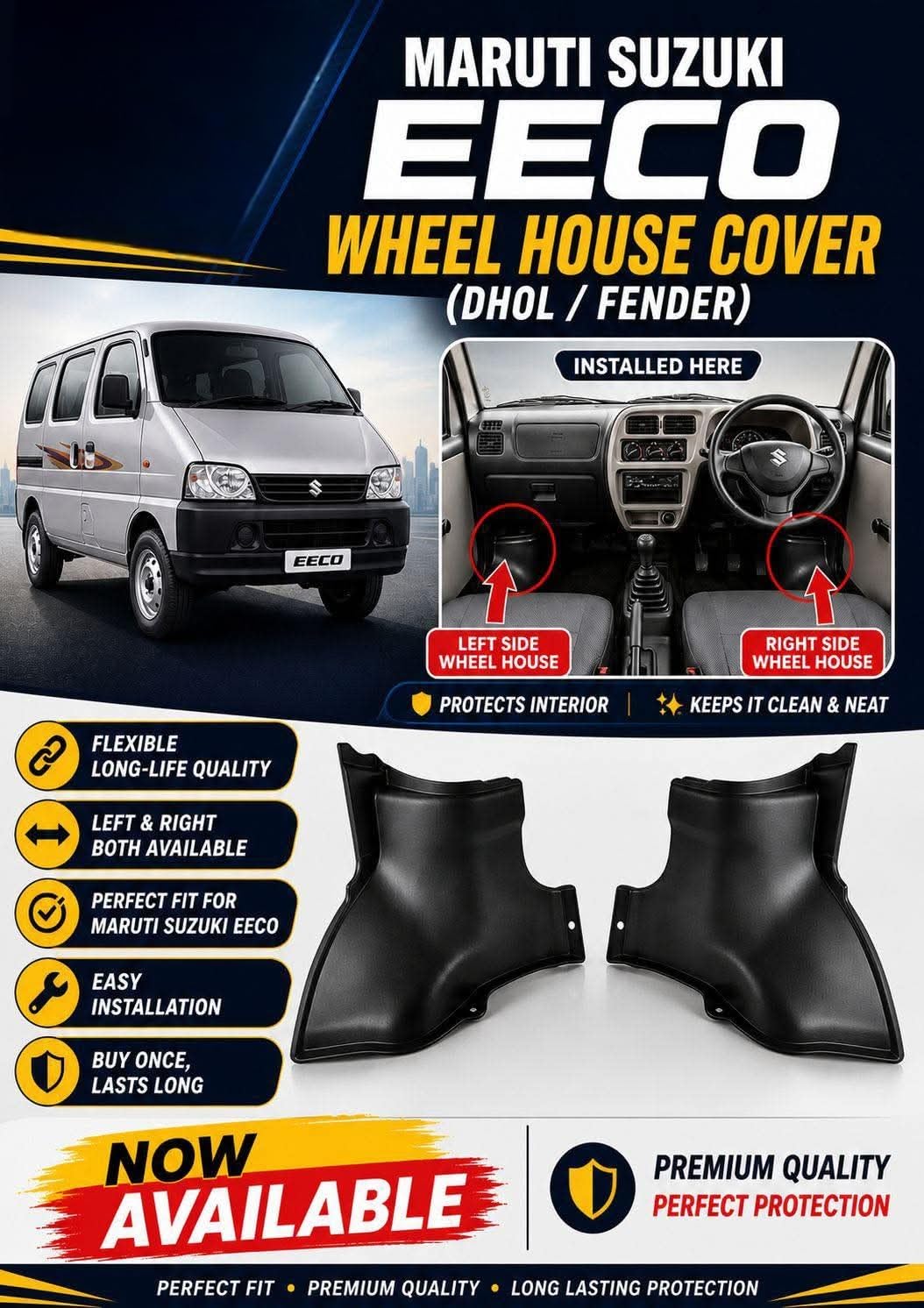 AUTO Blink Wheel House Cover for Maruti Suzuki Eeco, Dhol Fender, Left and Right, Easy Installation, Long-Life Quality-image-45