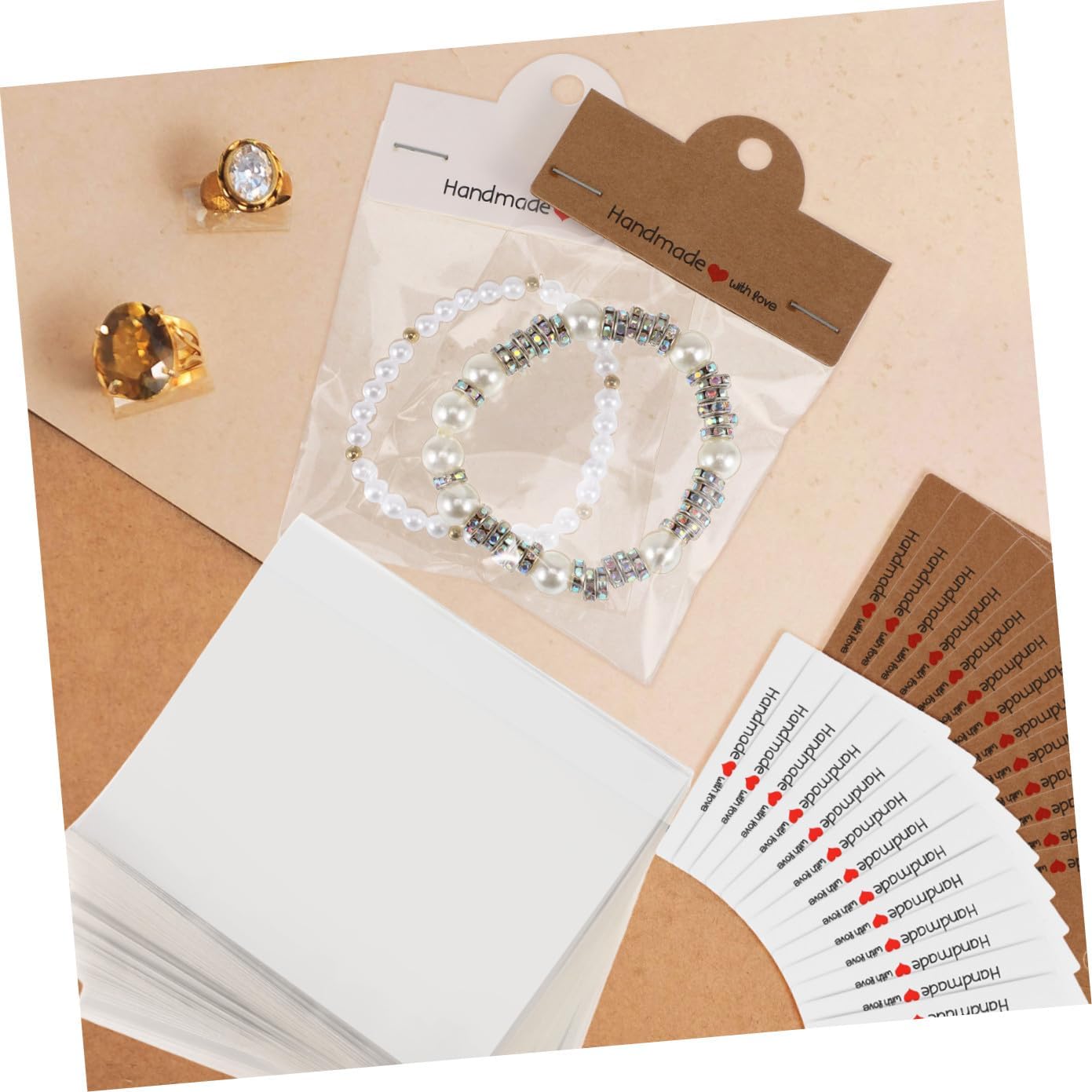 Hohopeti 200pcs Earring Display Bags Kraft Paper Cards for Jewelry Packaging Handmade Jewelry Holder Small Cardboard Craft Bag