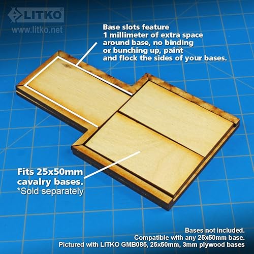 Vista 32 de LITKO Bandeja de movimiento de formación de lanza Bretonnia Compatible con Warhammer: The Old World Rango y archivo