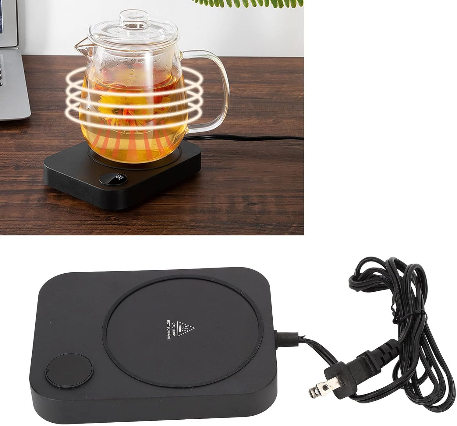 Demeras Mug Warmer, 20W US Plug AC100‑240V ABS Automatic Heat Preservation Rapid Heating for Office