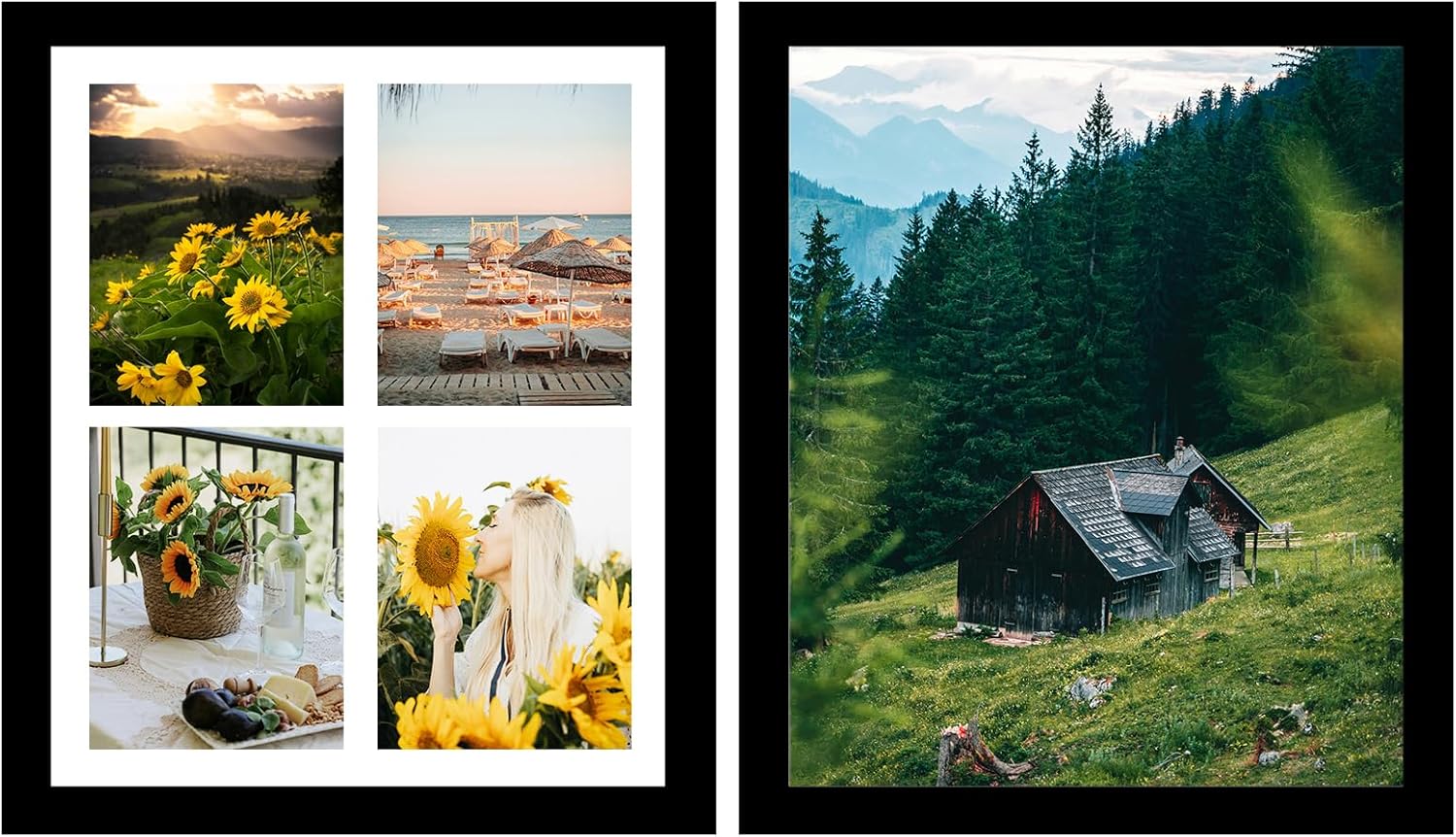 12x16 Picture Frame, 5x7 Collage Picture Frame, Display 4 Pcs 5x7 Photos or 12x16 Picture, Four Opening 5x7 Collage Frame for Wall Hanging, Lightweight 5 x 7 Multi Photo Frame, Black - Image 7