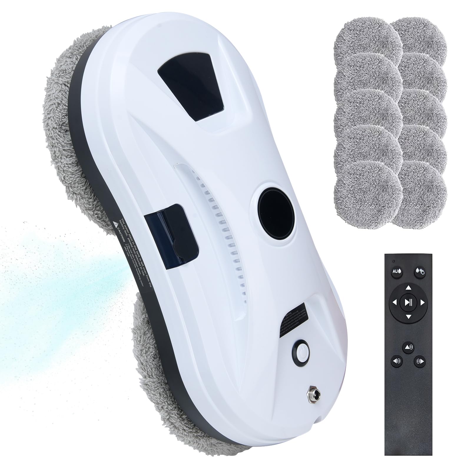 Umelee Robot Limpiacristales Automático, Rociado de Agua Automático y Planificación de Ruta, 2800 Pa Succión, Mando a Distancia, 10 Paños de Limpieza, para Ventanas Altas, Azulejos y Cristal